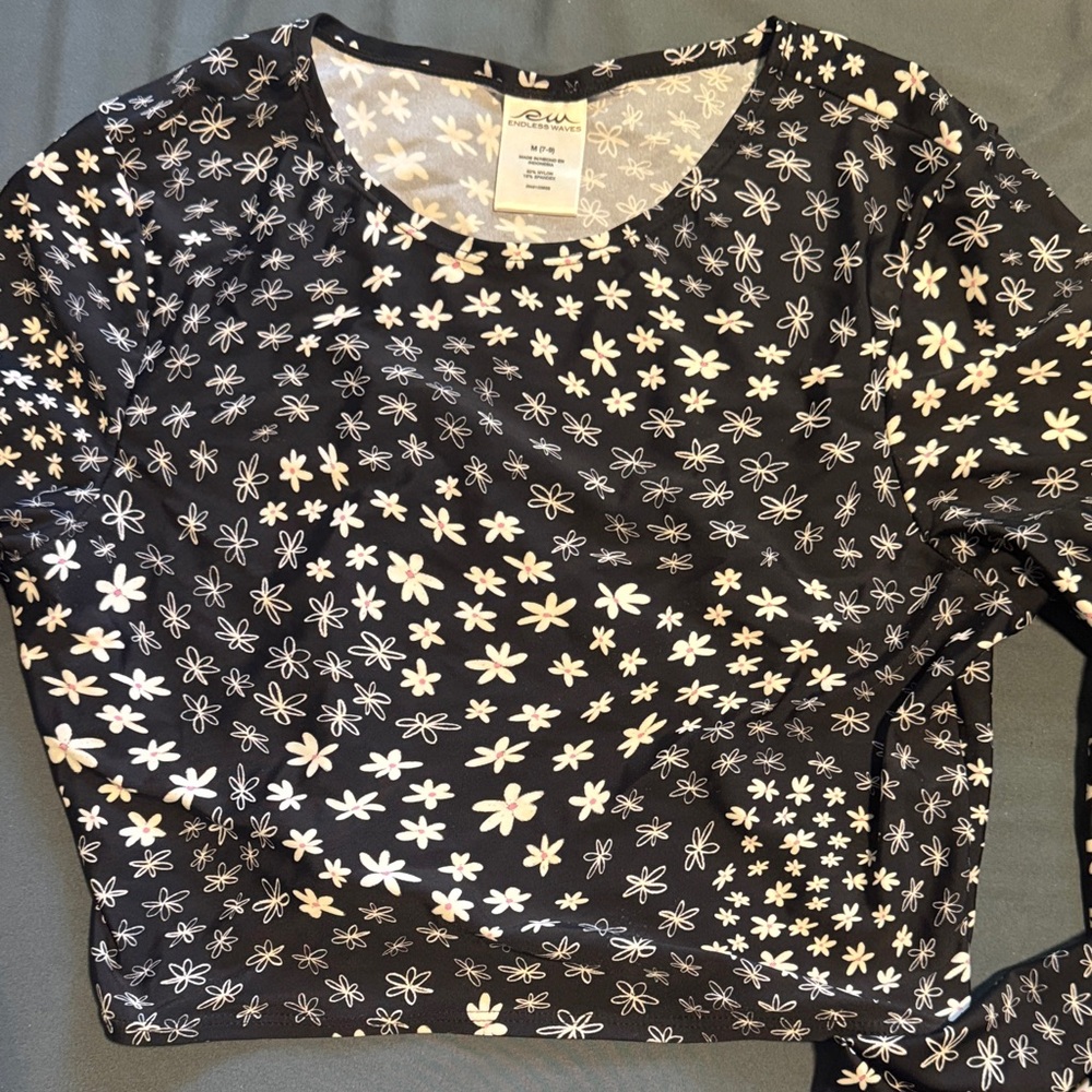 Black Floral Scoop-Neck Long Sleeve Top by LuLaRoe